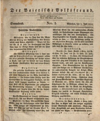 Der bayerische Volksfreund Samstag 3. Juli 1824