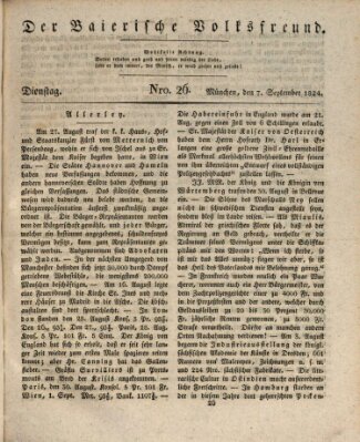 Der bayerische Volksfreund Dienstag 7. September 1824