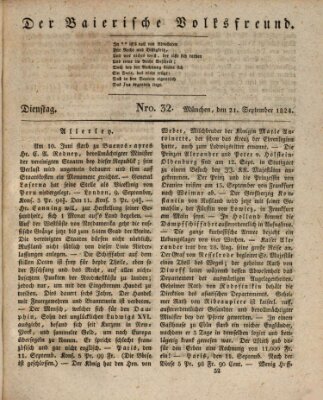 Der bayerische Volksfreund Dienstag 21. September 1824