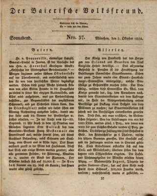 Der bayerische Volksfreund Samstag 2. Oktober 1824