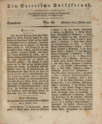 Der bayerische Volksfreund Samstag 9. Oktober 1824