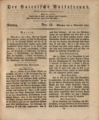 Der bayerische Volksfreund Dienstag 9. November 1824