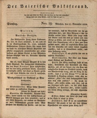 Der bayerische Volksfreund Dienstag 23. November 1824