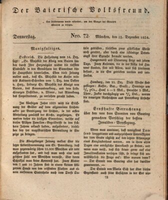 Der bayerische Volksfreund Donnerstag 23. Dezember 1824