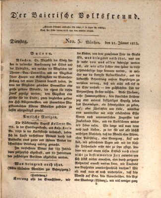 Der bayerische Volksfreund Dienstag 11. Januar 1825