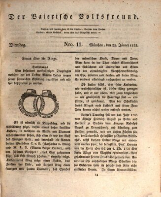 Der bayerische Volksfreund Dienstag 25. Januar 1825