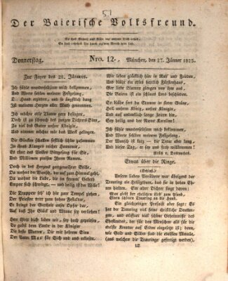 Der bayerische Volksfreund Donnerstag 27. Januar 1825