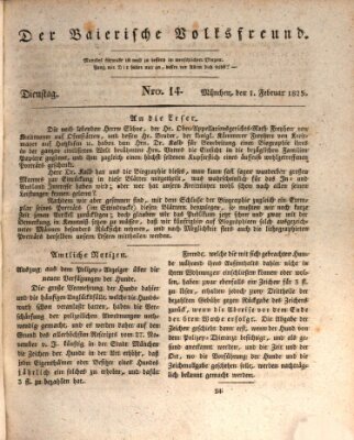 Der bayerische Volksfreund Dienstag 1. Februar 1825