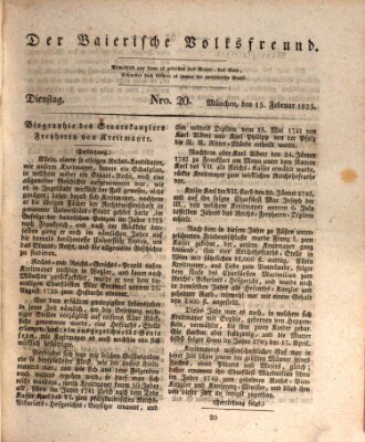 Der bayerische Volksfreund Dienstag 15. Februar 1825