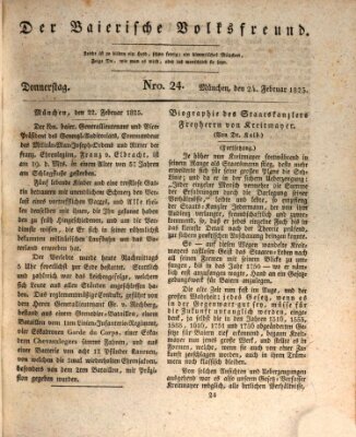 Der bayerische Volksfreund Donnerstag 24. Februar 1825