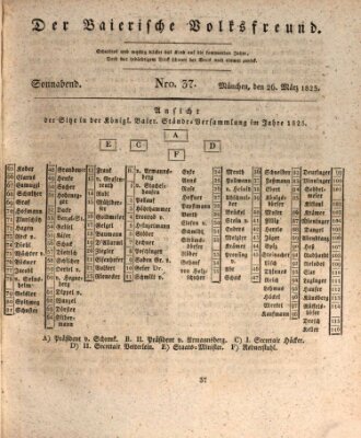 Der bayerische Volksfreund Samstag 26. März 1825