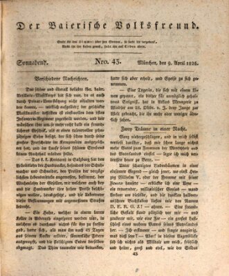 Der bayerische Volksfreund Samstag 9. April 1825