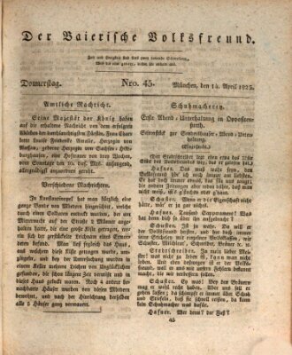 Der bayerische Volksfreund Donnerstag 14. April 1825