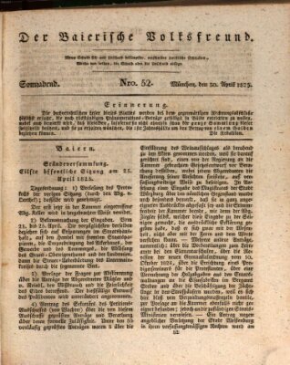 Der bayerische Volksfreund Samstag 30. April 1825