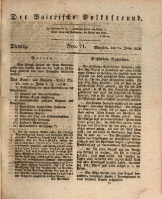 Der bayerische Volksfreund Dienstag 14. Juni 1825