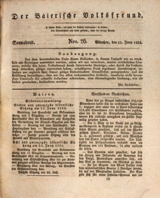 Der bayerische Volksfreund Samstag 25. Juni 1825