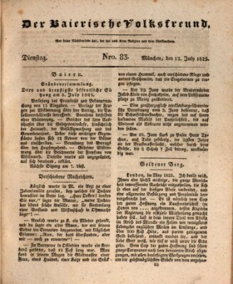 Der bayerische Volksfreund Dienstag 12. Juli 1825