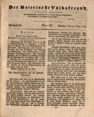 Der bayerische Volksfreund Samstag 23. Juli 1825