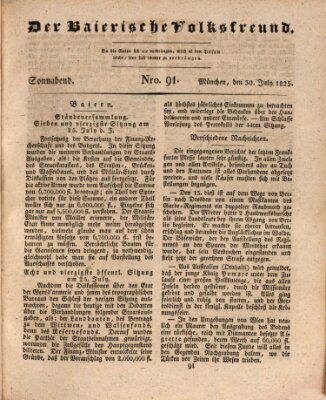 Der bayerische Volksfreund Samstag 30. Juli 1825