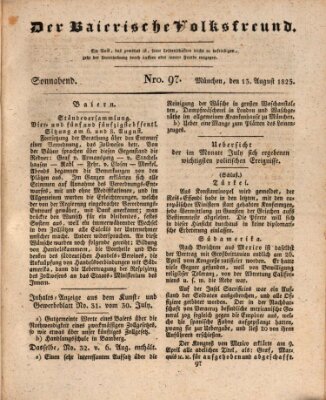 Der bayerische Volksfreund Samstag 13. August 1825