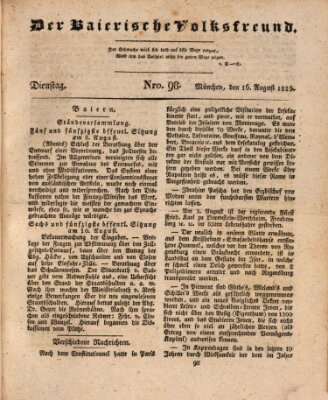 Der bayerische Volksfreund Dienstag 16. August 1825