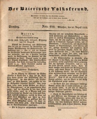 Der bayerische Volksfreund Dienstag 30. August 1825