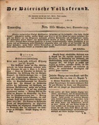 Der bayerische Volksfreund Donnerstag 1. September 1825