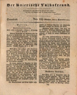 Der bayerische Volksfreund Samstag 10. September 1825