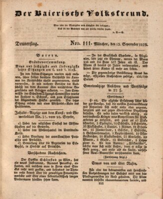 Der bayerische Volksfreund Donnerstag 15. September 1825