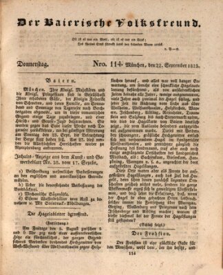 Der bayerische Volksfreund Donnerstag 22. September 1825