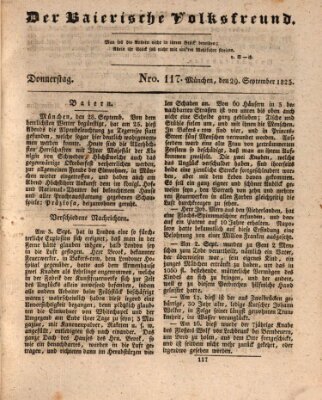 Der bayerische Volksfreund Donnerstag 29. September 1825