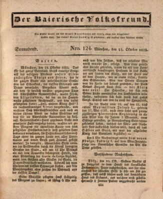 Der bayerische Volksfreund Samstag 15. Oktober 1825