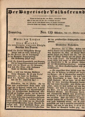 Der bayerische Volksfreund Donnerstag 27. Oktober 1825