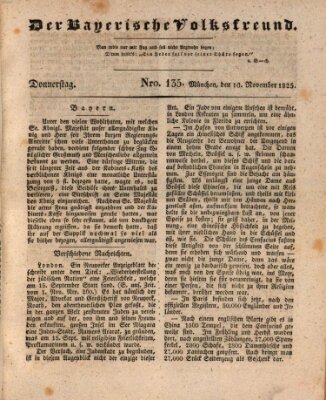 Der bayerische Volksfreund Donnerstag 10. November 1825