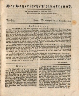 Der bayerische Volksfreund Dienstag 15. November 1825