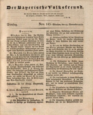 Der bayerische Volksfreund Dienstag 29. November 1825