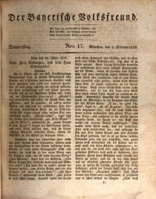 Der bayerische Volksfreund Donnerstag 9. Februar 1826