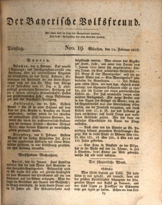 Der bayerische Volksfreund Dienstag 14. Februar 1826