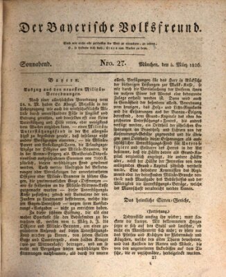 Der bayerische Volksfreund Samstag 4. März 1826