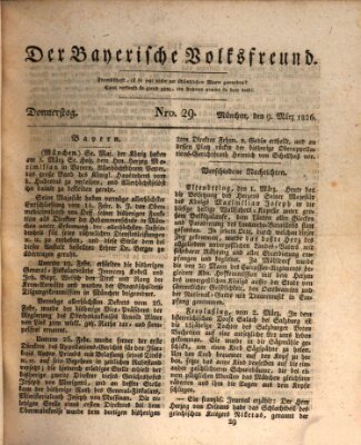 Der bayerische Volksfreund Donnerstag 9. März 1826