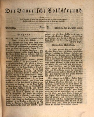 Der bayerische Volksfreund Dienstag 14. März 1826