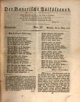 Der bayerische Volksfreund Samstag 25. März 1826