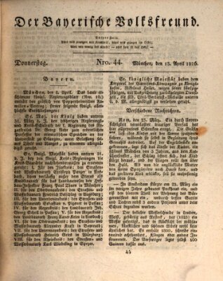 Der bayerische Volksfreund Donnerstag 13. April 1826