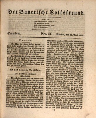 Der bayerische Volksfreund Samstag 29. April 1826