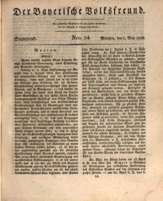 Der bayerische Volksfreund Samstag 6. Mai 1826