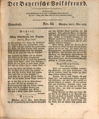 Der bayerische Volksfreund Samstag 27. Mai 1826