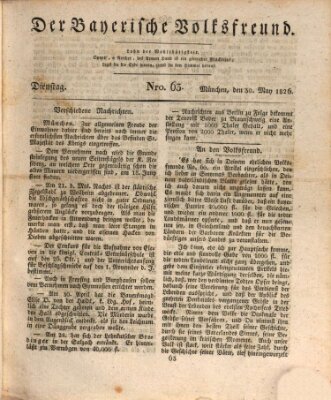 Der bayerische Volksfreund Dienstag 30. Mai 1826