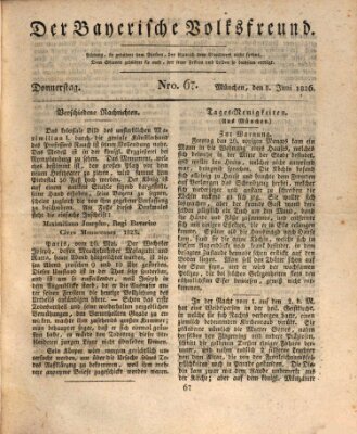 Der bayerische Volksfreund Donnerstag 8. Juni 1826