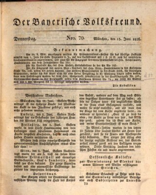 Der bayerische Volksfreund Donnerstag 15. Juni 1826