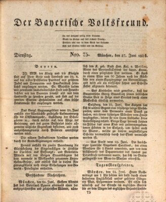 Der bayerische Volksfreund Dienstag 27. Juni 1826